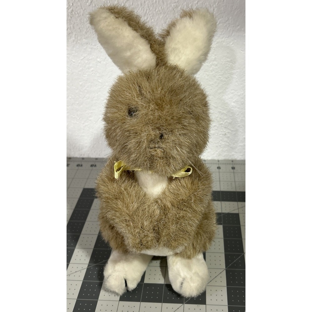 Dakin 1981 Bunny Rabbit Plush Brown White Big Feet Vintage Standing 12 Inch tall